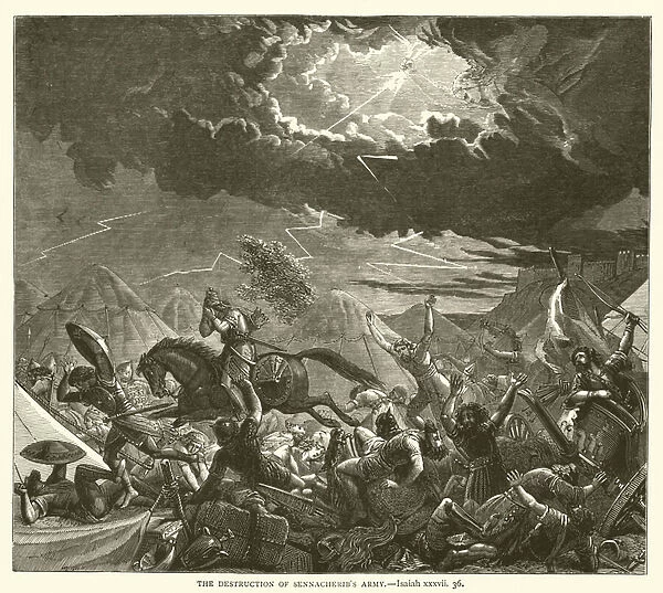 The Destruction of Sennacheribs Army, Isaiah, xxxvii, 36 (engraving)