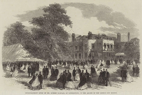 Entertainment given by Mr Gurney Barclay, at Leytonstone, to the Agents of the London City Mission (engraving)