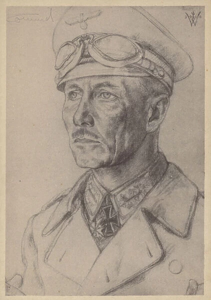 Erwin Rommel, German Second World War general (litho)