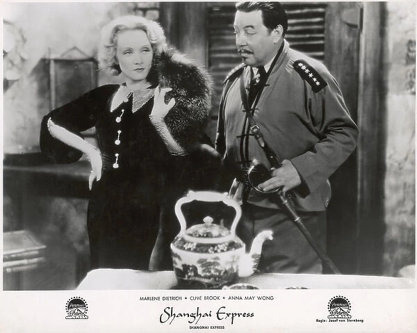 Still from the film Shanghai Express with Marlene Dietrich and Warner Oland