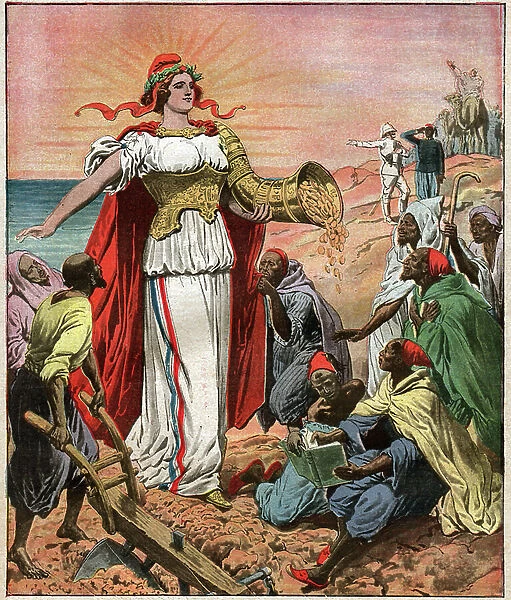 French colony: France will be able to carry civilization, wealth and peace freely to Morocco in Le Petit Journal on 19 / 11 / 1911 (lithograph)