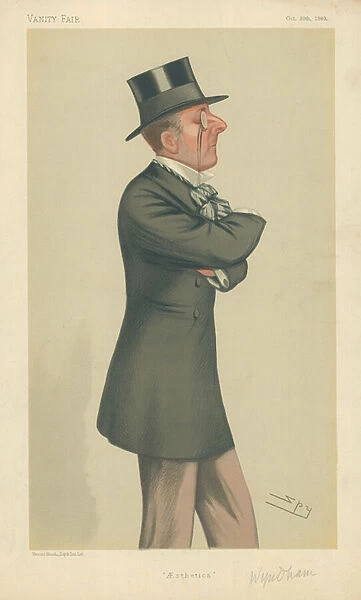 The Hon Percy Scawen Wyndham, Aesthetics, 30 October 1880, Vanity Fair cartoon (colour litho)