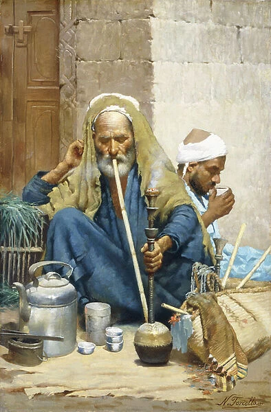 The Hookah (The Old Carpet Seller) (oil on canvas)