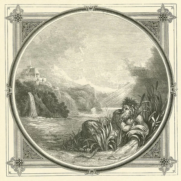 I am touched, not broken by the waves (engraving)
