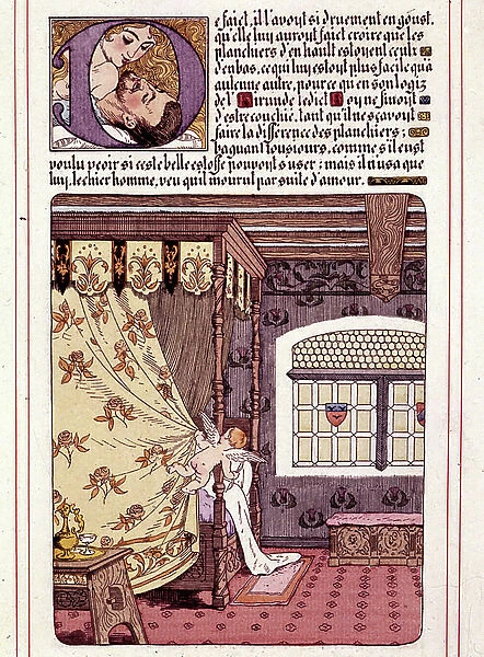 Illustration of Honore de Balzac's novel 'La Mye du Roy'by Leon Lebegue (1863-1944), 1902 edition