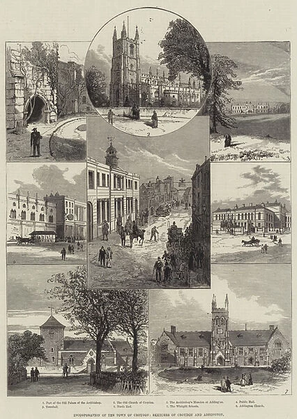 Incorporation of the Town of Croydon, Sketches of Croydon and Addington (engraving)