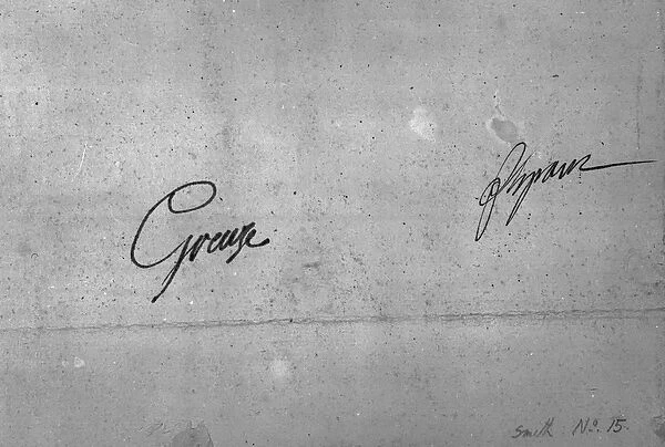 Jean-Baptiste Greuzes signature (ink on paper) (b  /  w photo)