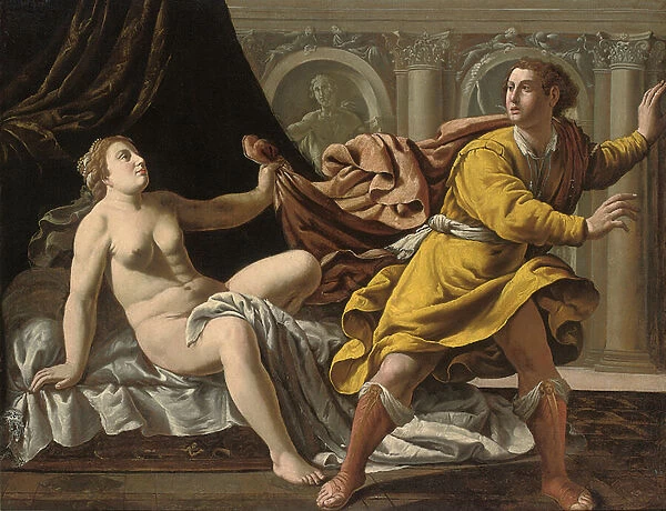 Joseph and Potiphars Wife (oil on canvas)