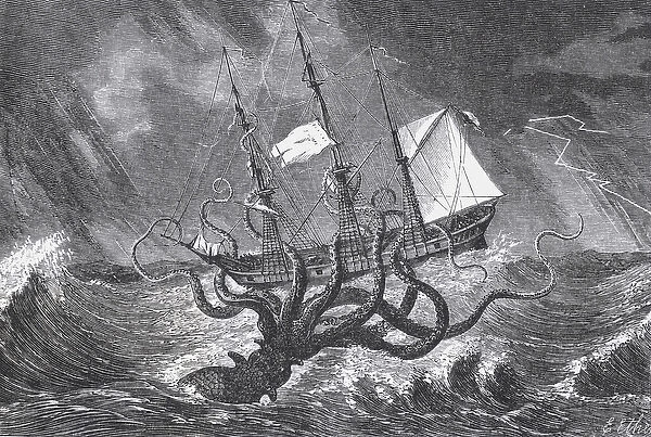 The Kraken, as Seen by the Eye of Imagination, illustration from John Gibson s