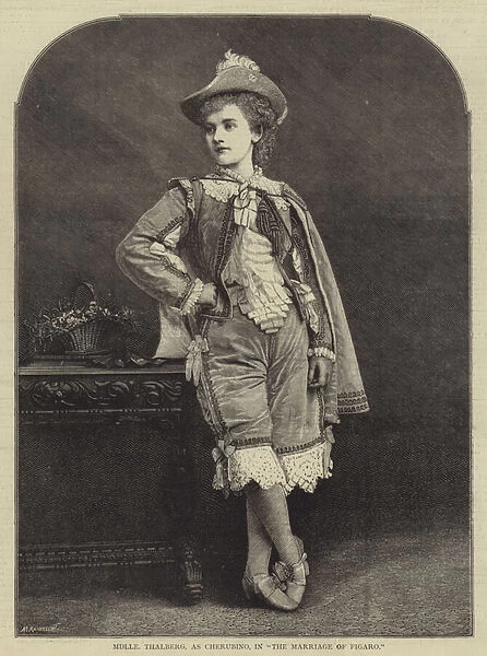 Mademoiselle Thalberg, as Cherubino, in 'The Marriage of Figaro'(engraving)