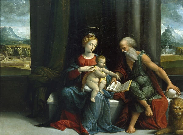 Madonna and Child and St. Jerome, c. 1530s (oil on panel)