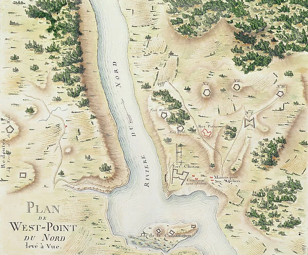 Map of north West-Point, Virginia, from Guerre de l Amerique, 1782
