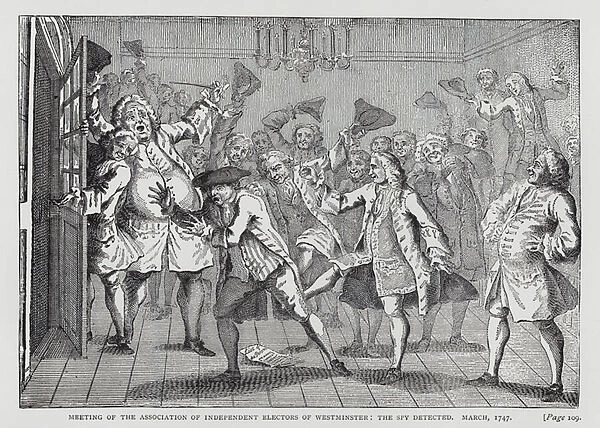 Meeting of the Association of Independent Electors of Westminster: the Spy Detected, 1747 (engraving)