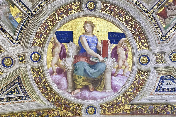 Philosophy, 1508, Raphael, 1483-1520, ceiling of the room of the signature, Raphael rooms, fresco, Vatican museums, Rome, Italy