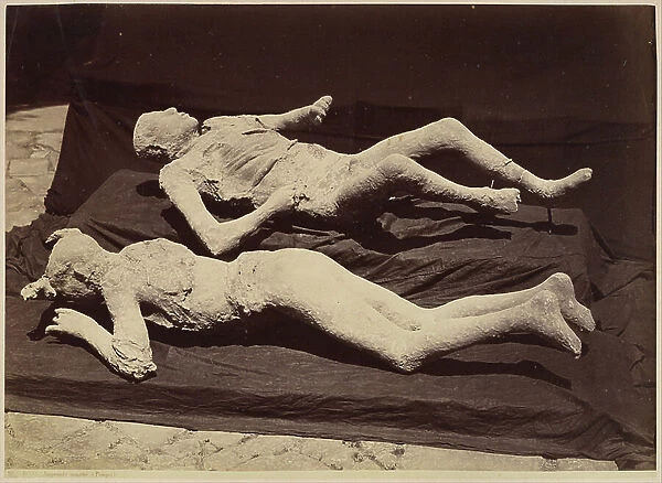 Plaster Casts of Bodies, Pompeii, c. 1875 (albumen print from glass negative)