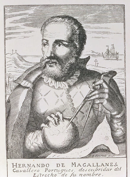 Portrait of Hernando de Magallanes (c. 1480-1521) from The Narrative and Critical