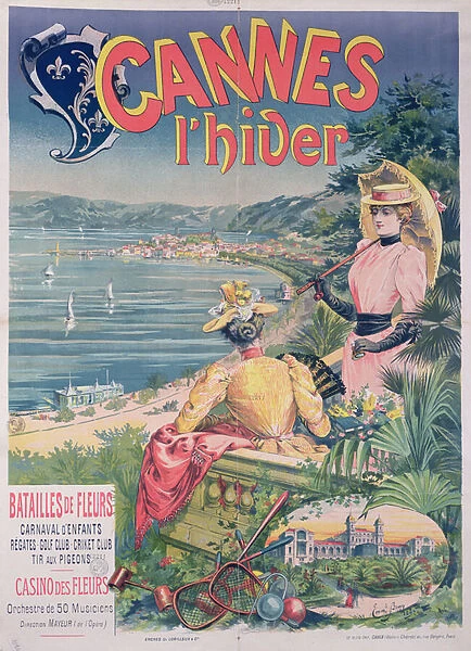 Poster advertising the Casino des Fleurs, Cannes in Winter, 1892 (colour litho)