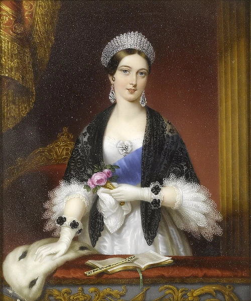 Queen Victoria in the Royal Box at the Drury Lane Theatre in November 1837 - Lienard