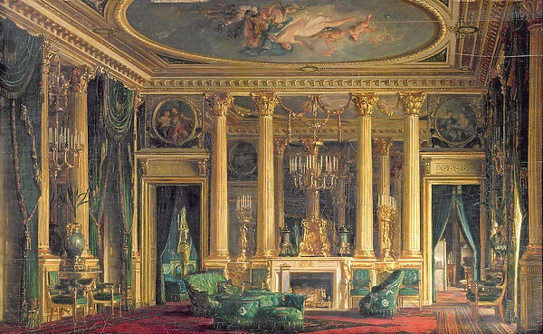 A Salon in the Hotel of Monsieur Basile Parent, Place Vendome, Paris, 1866 (oil on panel)