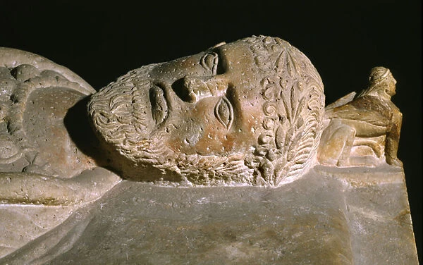 Detail from a sarcophagus (stone)