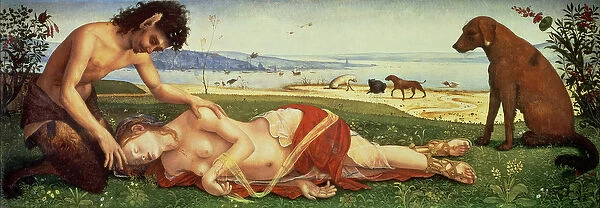 A Satyr Mourning over a Nymph, c. 1495 (oil on panel)