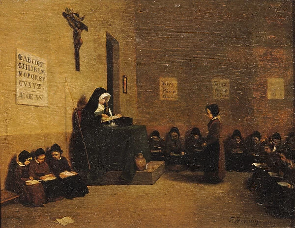 The School Mistress (oil on canvas)