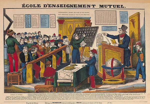 School of Mutual Education (coloured engraving)