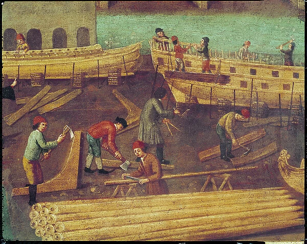 Sign for the Marangoni Family of shipbuilders, Venetian, 1517 (oil on panel)