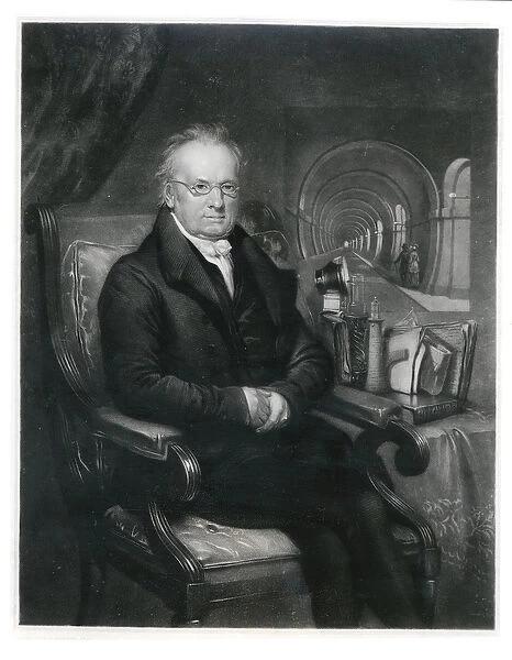 Sir Mark Isambard Brunel (1769-1849) c. 1835 (oil on canvas) (b&w photo)