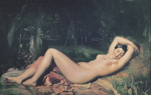 A Sleeping Nymph, 1850 (oil on canvas)