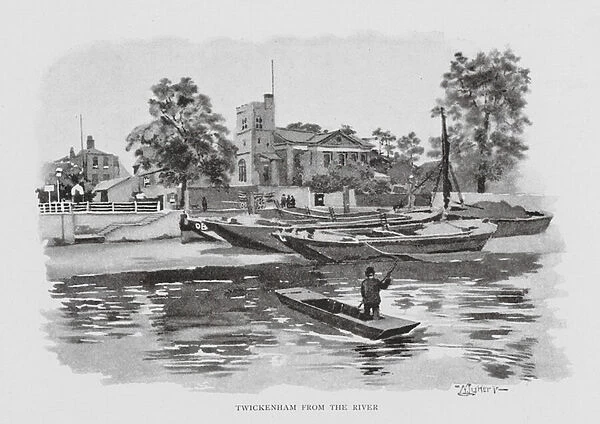 Twickenham from the River (litho)