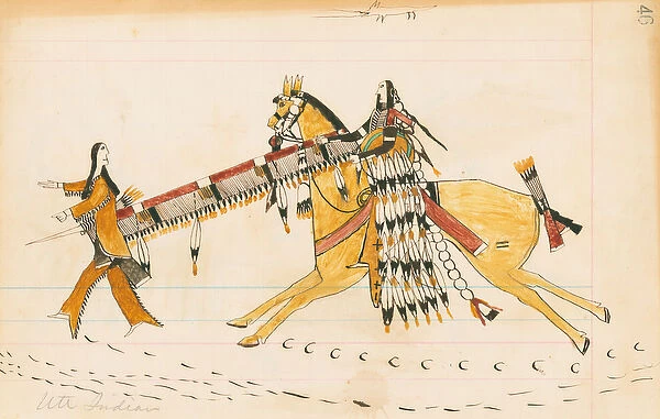 Ute Indian, 1874-75 (pen, ink & w  /  c on ledger paper)