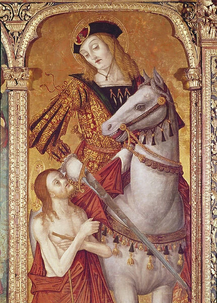 Virgin and Child with SS. Gregory and Martin, detail of St