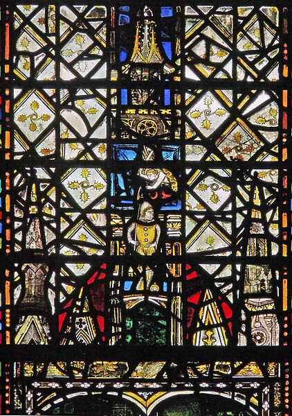 Window w31 depicting a canopy with a figure (stained glass)