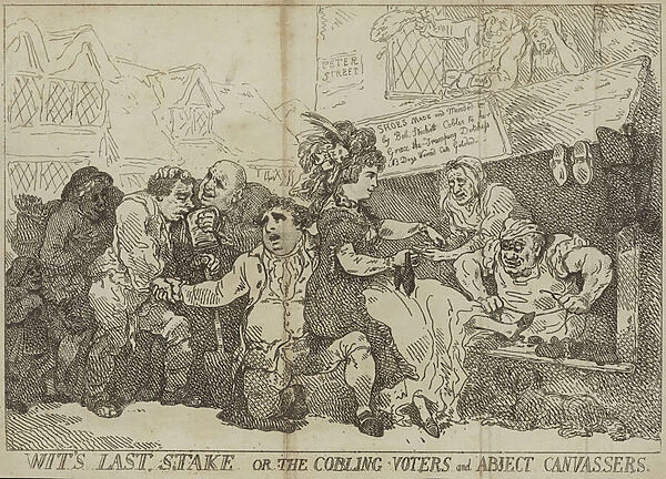 Wits last stake or the cobling voters and abject canvassers (engraving)