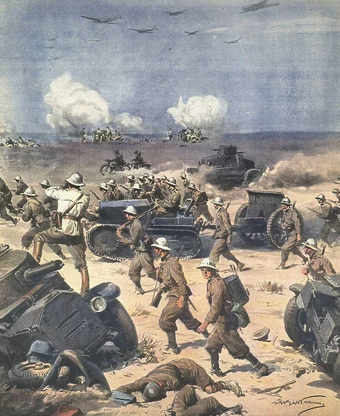 World War II. Libya (North African Campaign). Italian troops in Cyrenaica progress to
