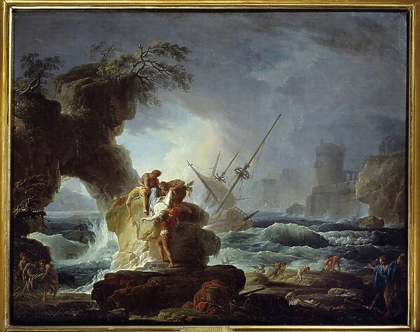Wreck. Painting by Pierre Charles Le Mettay (1726-1759), 18th century. Fecamp, Musee Centre Des Arts