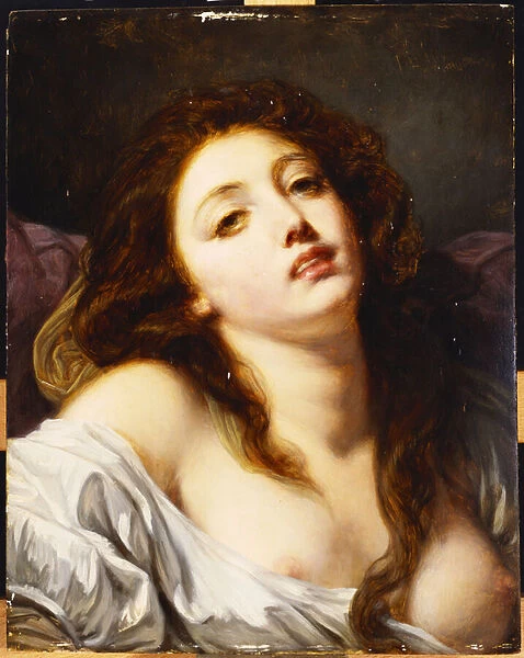 A young woman, bust length (oil on panel)