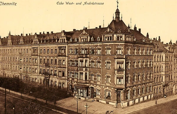 Buildings Chemnitz Bay windows Saxony 1914 Ecke West