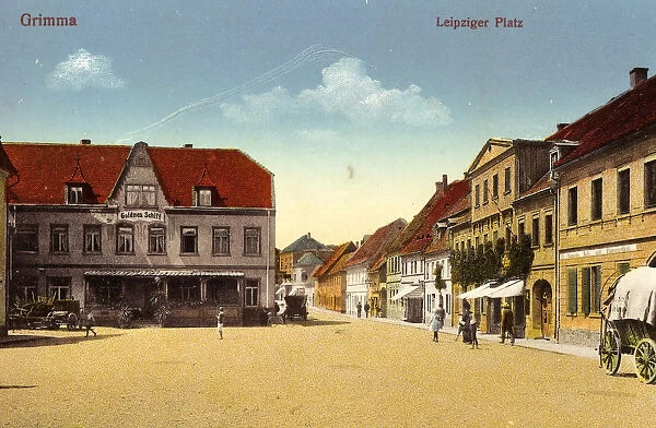 Covered wagons Buildings Grimma 1915 Landkreis Leipzig