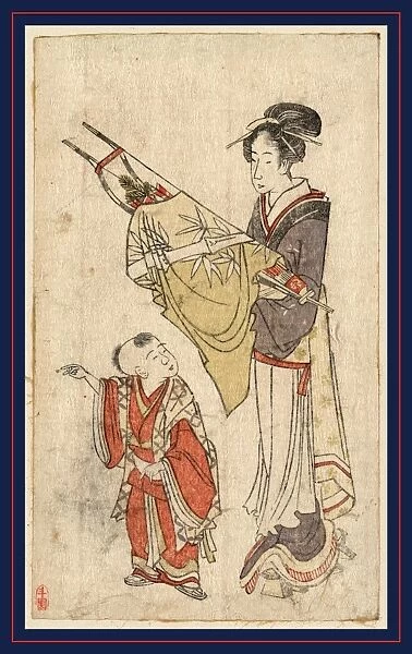 Hamayumi, Bows and arrows. [between 1789 and 1804], 1 print : woodcut, color; 13