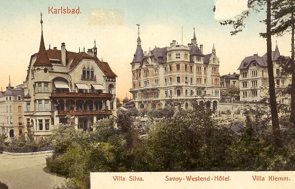 Villas Karlovy Vary Hotels Buildings Colored