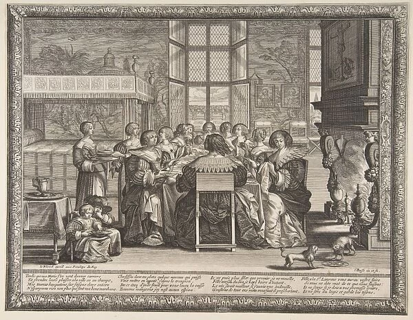 Wives Table Absence Husbands ca 1635-36 Etching