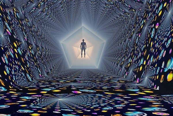 3D concept of how mankind will use portals to travel through time and space