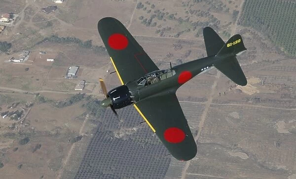 A6M Japaneese Zero flying over Chino, California