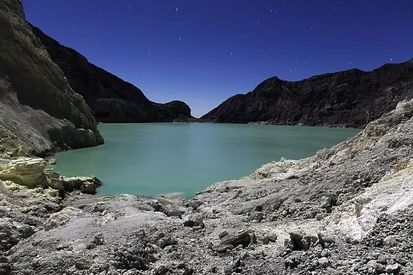 Acidic crater lake on Kawah Ijen Volcano, Java, Indonesia