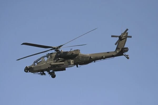 AH-64 Apache in flight over the Baghdad Hotel in central Baghdad, Iraq