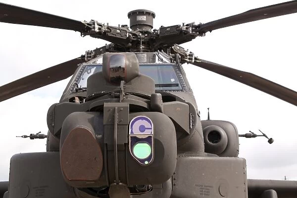 An AH-64D Apache helicopter of the Royal Air Force