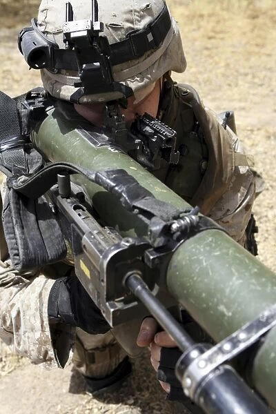 An assaultman handles the Shoulder-Launched Multi-Purpose Assault Weapon