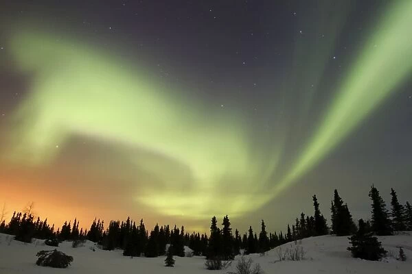 Aurora borealis over Ogilvie Mountains, Dempster Highway, Yukon, Canada